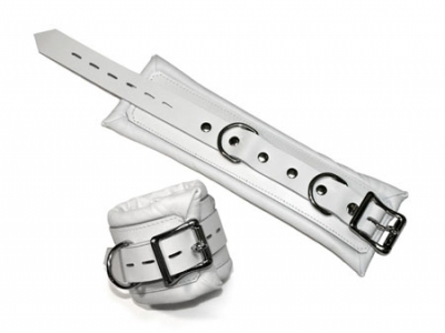 Luxe White Wrist Cuffs bondage by ASLAN Leather